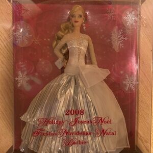 Barbie Holiday Doll in Silver and White Gown